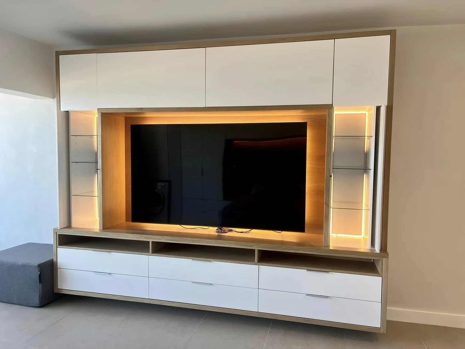 Custom media cabinetry made by Country Kitchens